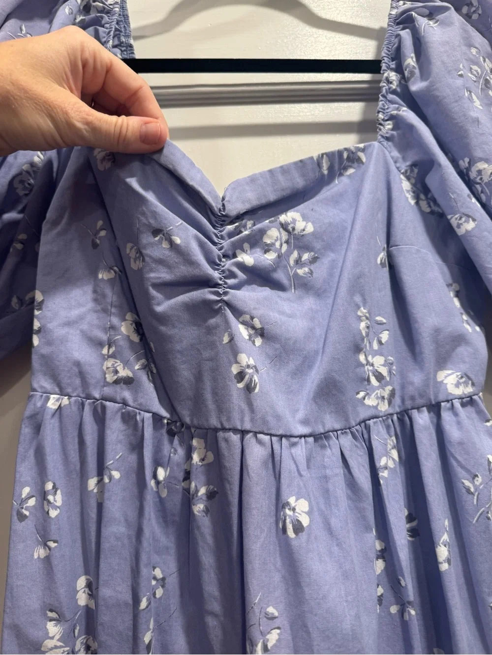 Abercrombie Emerson Maxi Dress Smocked Large Periwinkle Floral Cottagecore Boho